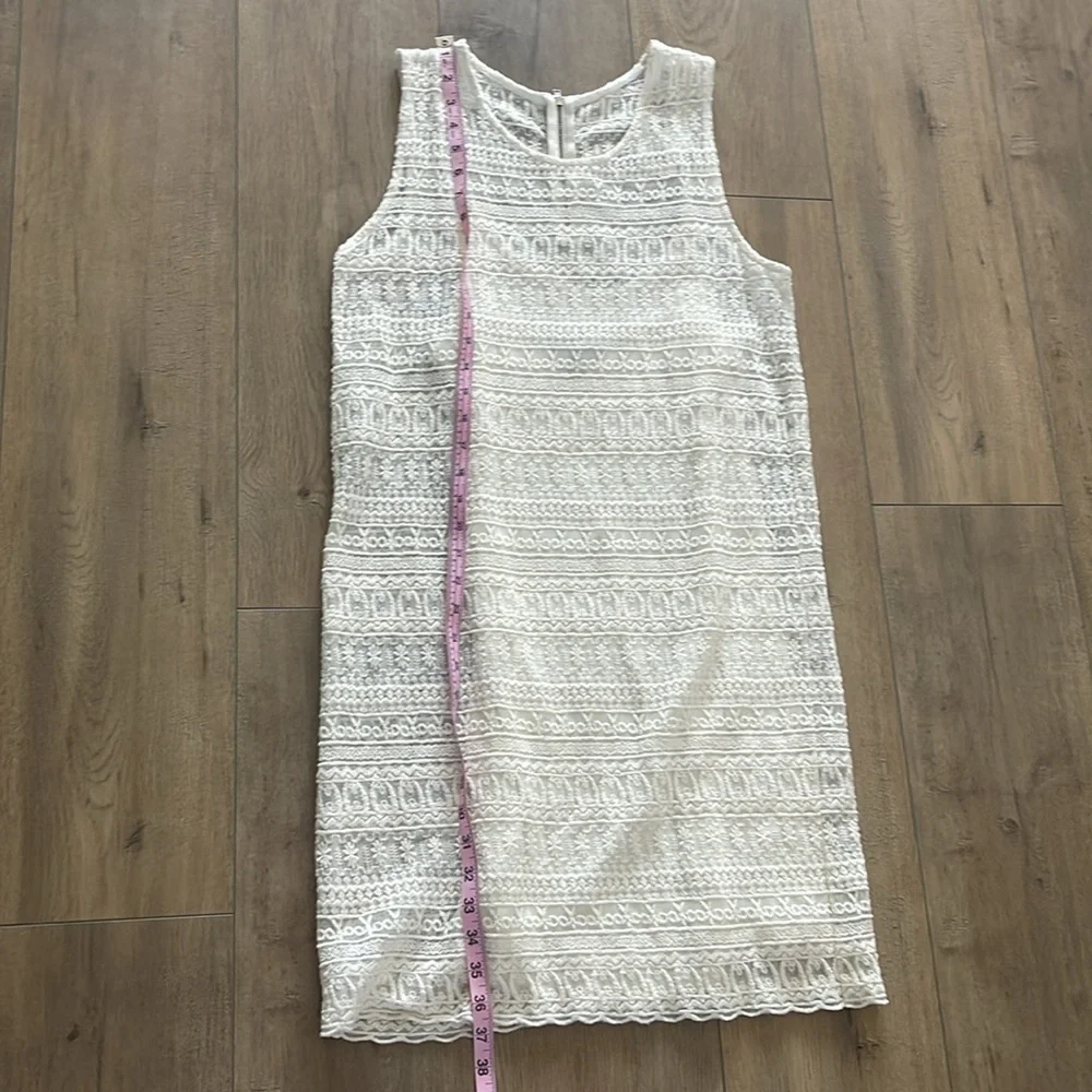 NWT MANGO Brenda Crochet Knee Length Dress Size S Ivory Lined Sleeveless Boho
